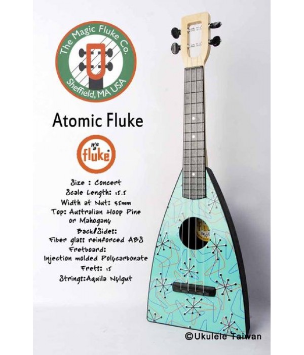 【台灣烏克麗麗 專門店】Fluke 瘋狂跳蚤全面侵台! Atomic Fluke ukulele 23吋 美國原廠製造 (附琴袋+調音器+教材)